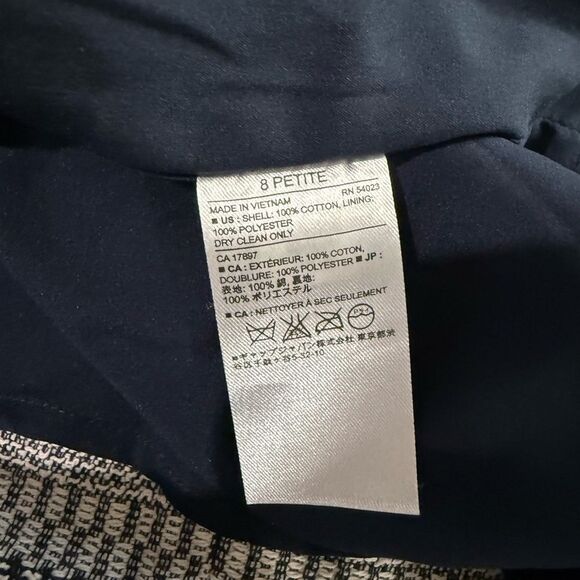 Banana Republic Womens Mini Skirt Navy Blue White Striped Side 1/4 Zip NWT - Picture 9 of 11